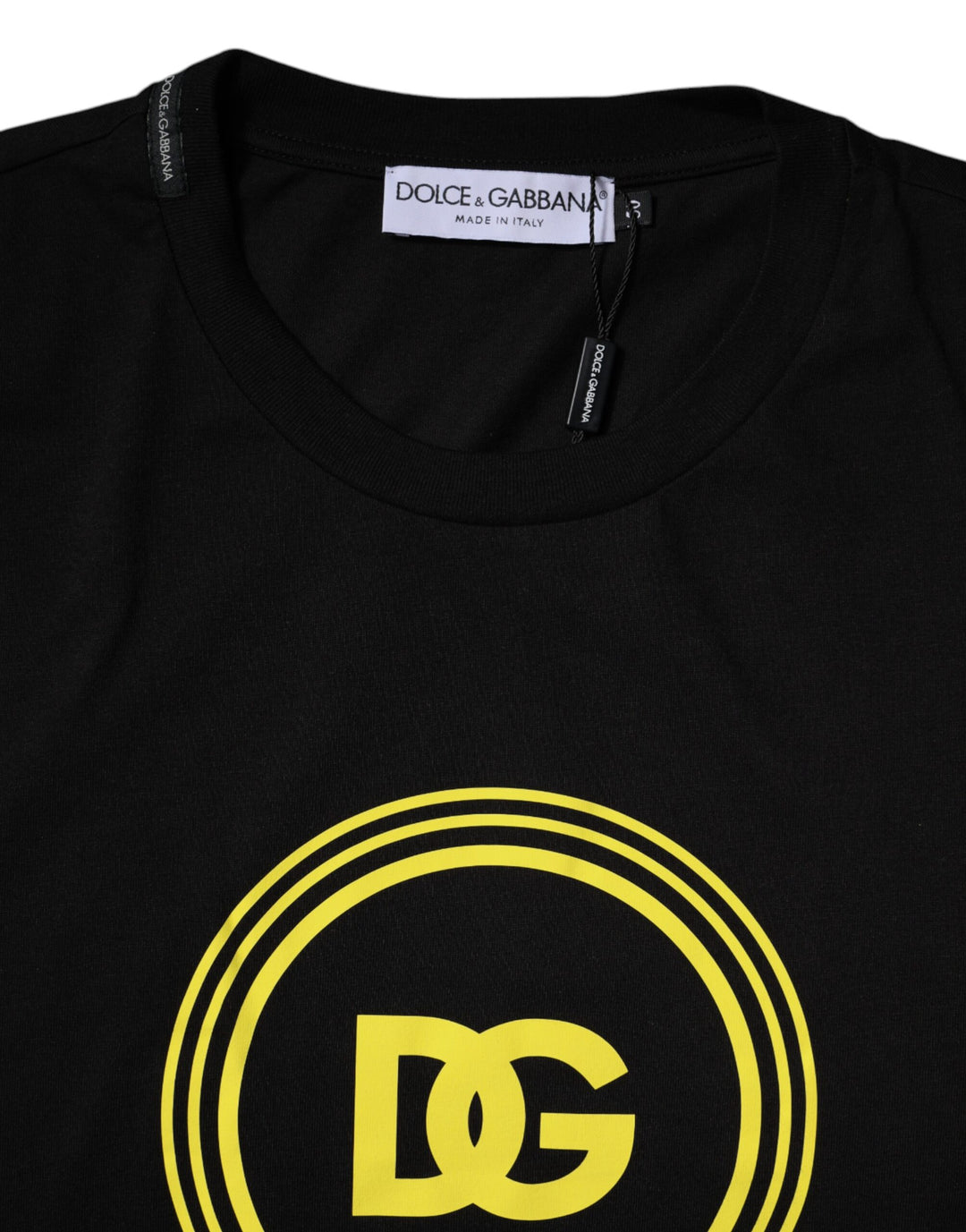 Dolce &amp; Gabbana Sample Sale Dolce &amp; Gabbana Black Logo Print Cotton Crew Neck T-shirt - | Designer outlet