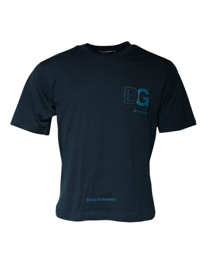 Dolce &amp; Gabbana Blue Logo Crew Neck Short Sleeves T-shirt by Dolce &amp; Gabbana outlet now on sale