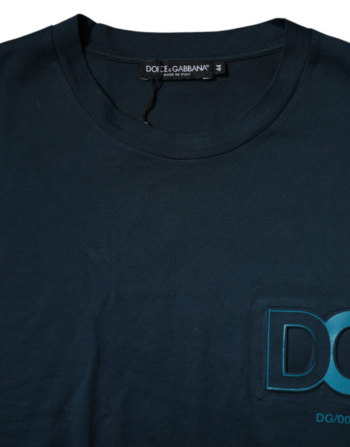Dolce &amp; Gabbana Blue Logo Crew Neck Short Sleeves T-shirt by Dolce &amp; Gabbana outlet now on sale