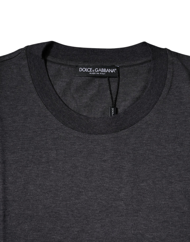 Dolce &amp; Gabbana Dark Gray Crew Neck Short Sleeves T-shirt by Dolce &amp; Gabbana outlet now on sale