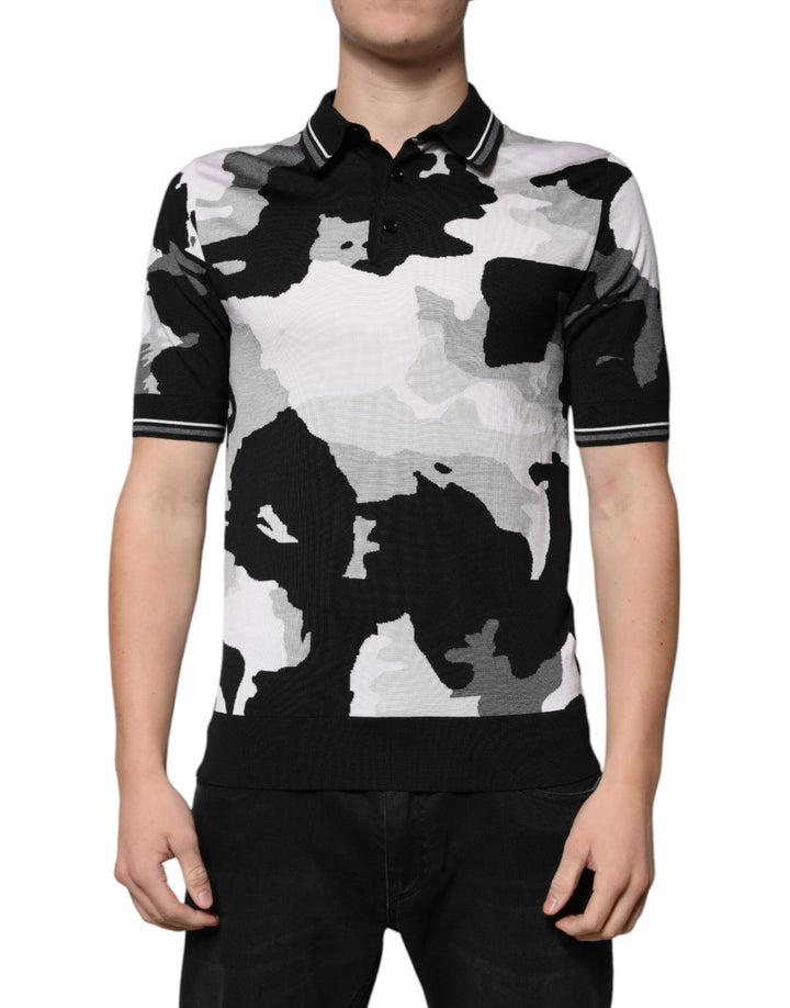 Dolce &amp; Gabbana Sample Sale Dolce &amp; Gabbana Multicolor Camouflage Collared Polo T-shirt - | Designer outlet