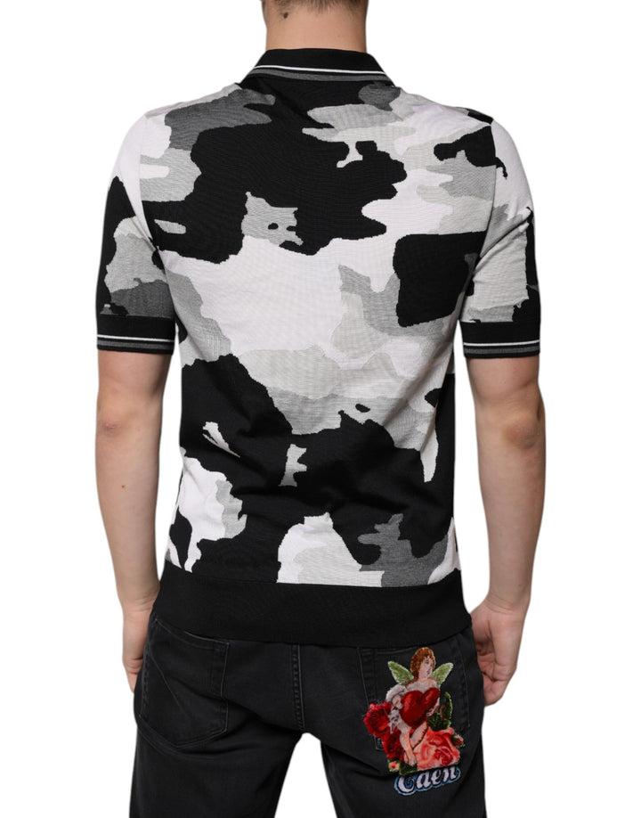 Dolce &amp; Gabbana Sample Sale Dolce &amp; Gabbana Multicolor Camouflage Collared Polo T-shirt - | Designer outlet