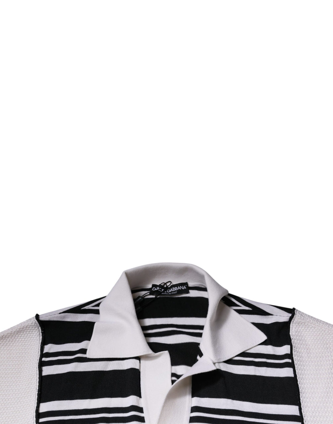Dolce &amp; Gabbana Sample Sale Dolce &amp; Gabbana Black White Stripes Collared Polo T-shirt - | Designer outlet