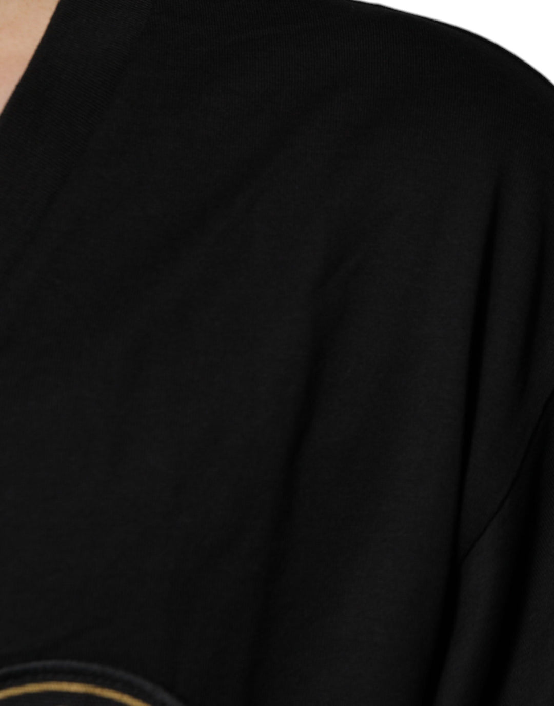 Dolce &amp; Gabbana Sample Sale Dolce &amp; Gabbana Black Cotton Logo Vneck Short Sleeve T-shirt - | Designer outlet