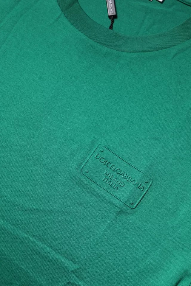 Dolce &amp; Gabbana Sample Sale Dolce &amp; Gabbana Green Logo Crew Neck Short Sleeves T-shirt - | Designer outlet