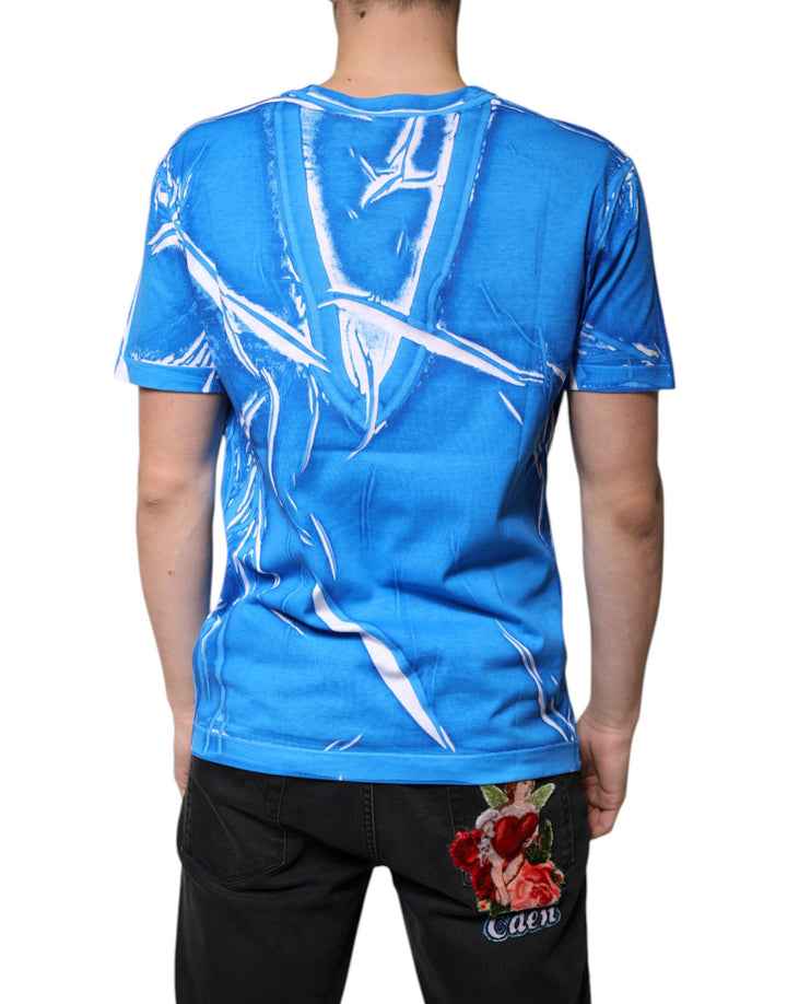 Dolce &amp; Gabbana Sample Sale Dolce &amp; Gabbana Blue Cotton V-neck Short Sleeves T-shirt - | Designer outlet