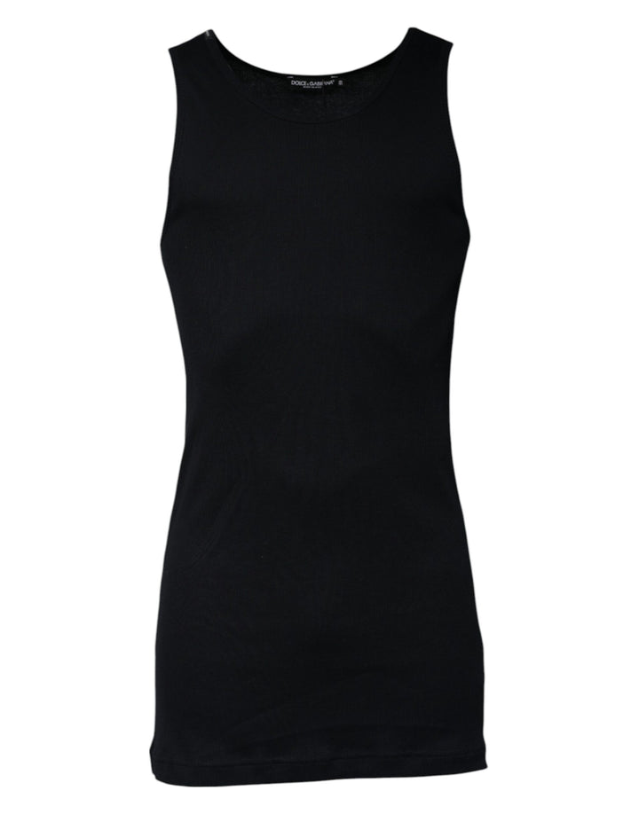 Dolce &amp; Gabbana Sample Sale Dolce &amp; Gabbana Black Cotton Sleeveless Round Neck Tank T-shirt - | Designer outlet