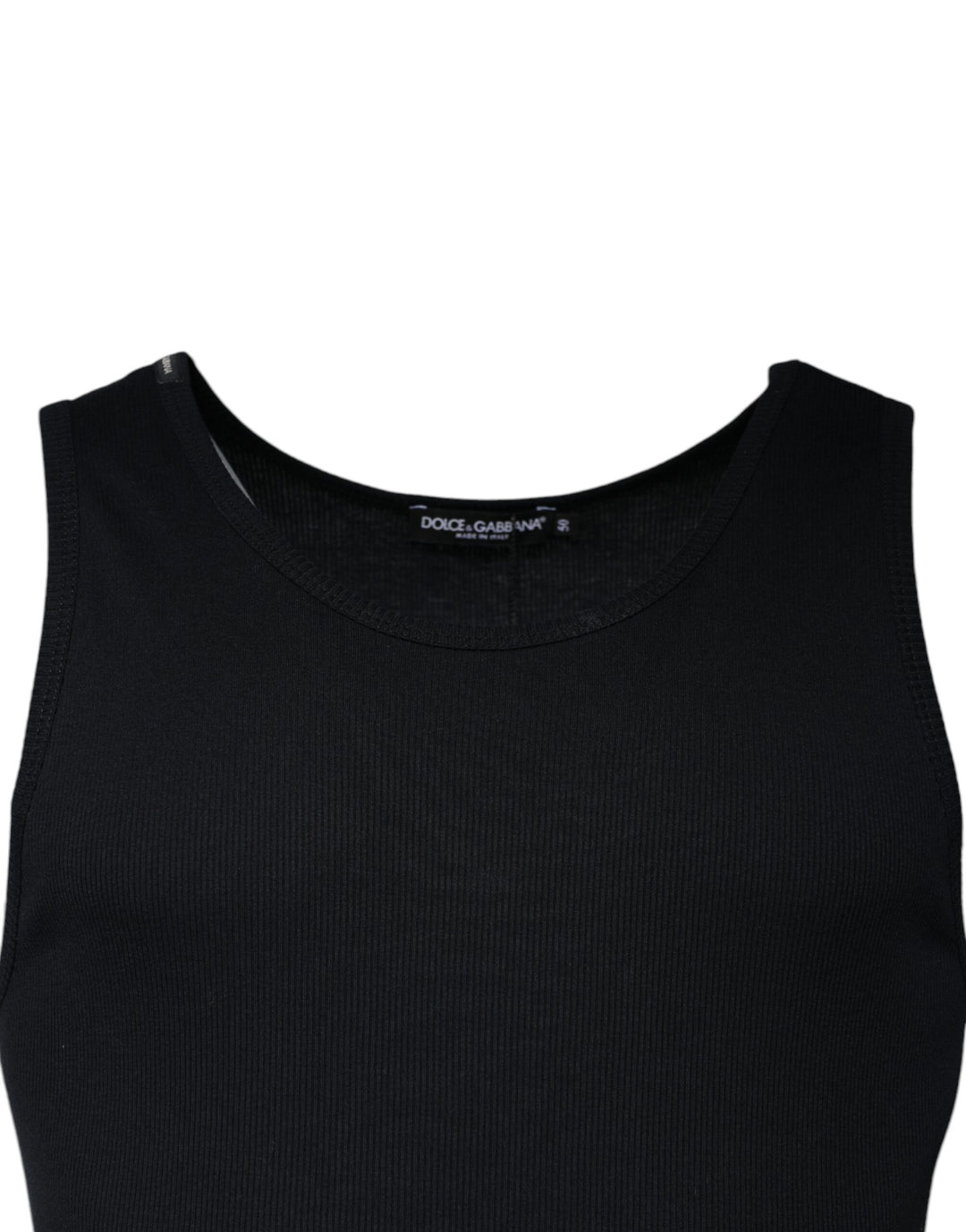 Dolce &amp; Gabbana Black Cotton Sleeveless Round Neck Tank T-shirt by Dolce &amp; Gabbana outlet now on sale