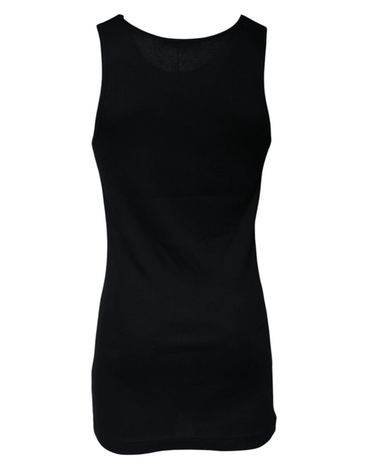 Dolce &amp; Gabbana Sample Sale Dolce &amp; Gabbana Black Cotton Sleeveless Round Neck Tank T-shirt - | Designer outlet