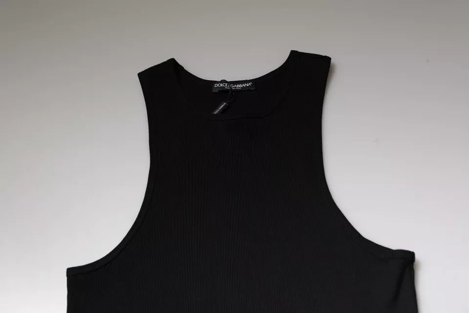 Dolce &amp; Gabbana Black Cotton Sleeveless Round Neck Tank T-shirt by Dolce &amp; Gabbana outlet now on sale
