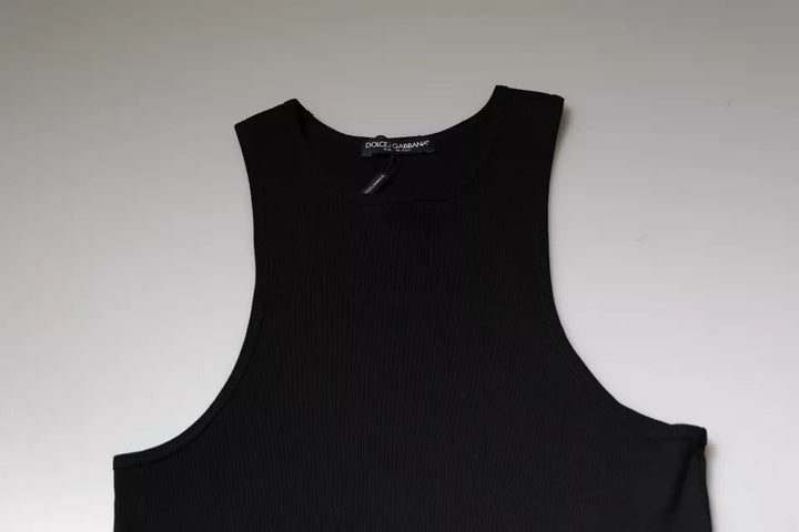 Dolce &amp; Gabbana Black Cotton Sleeveless Round Neck Tank T-shirt by Dolce &amp; Gabbana outlet now on sale
