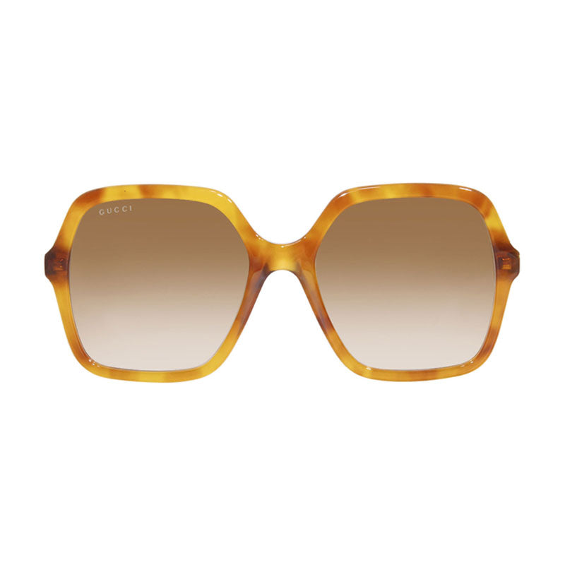 Gucci Sunglasses Butterfly Full Rim, Havana Frame and Brown Lens GG1072S003