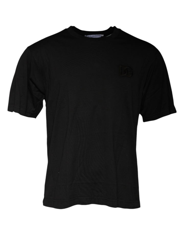 Dolce &amp; Gabbana Black Cotton Crew Neck Short Sleeves T-shirt by Dolce &amp; Gabbana outlet now on sale