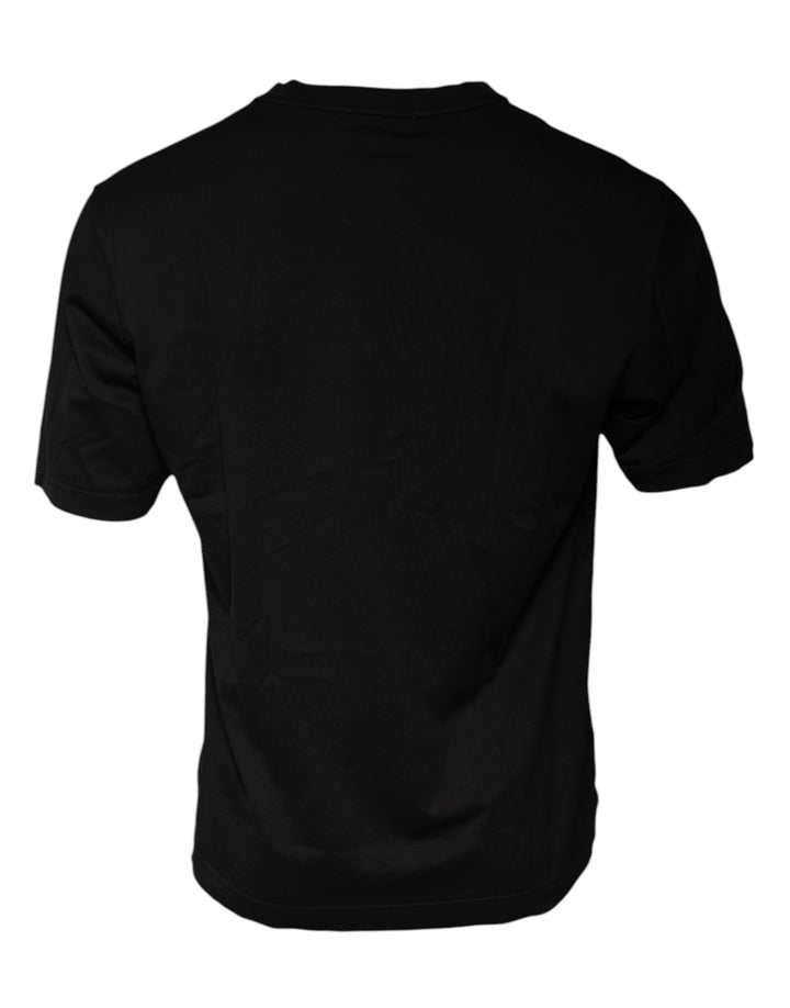 Dolce &amp; Gabbana Black Cotton Crew Neck Short Sleeves T-shirt by Dolce &amp; Gabbana outlet now on sale