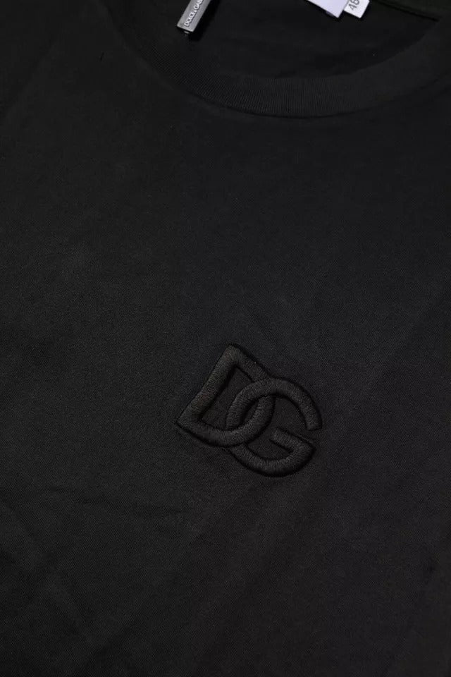 Dolce &amp; Gabbana Black Cotton Crew Neck Short Sleeves T-shirt by Dolce &amp; Gabbana outlet now on sale