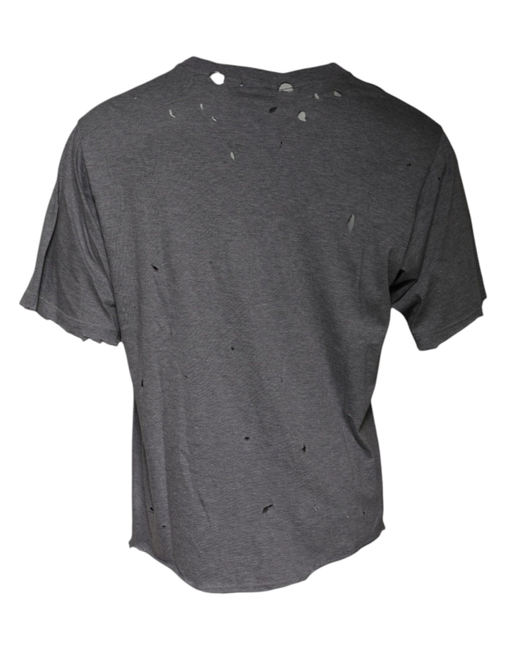 Dolce &amp; Gabbana Gray Logo Crew Neck Short Sleeves T-shirt by Dolce &amp; Gabbana outlet now on sale