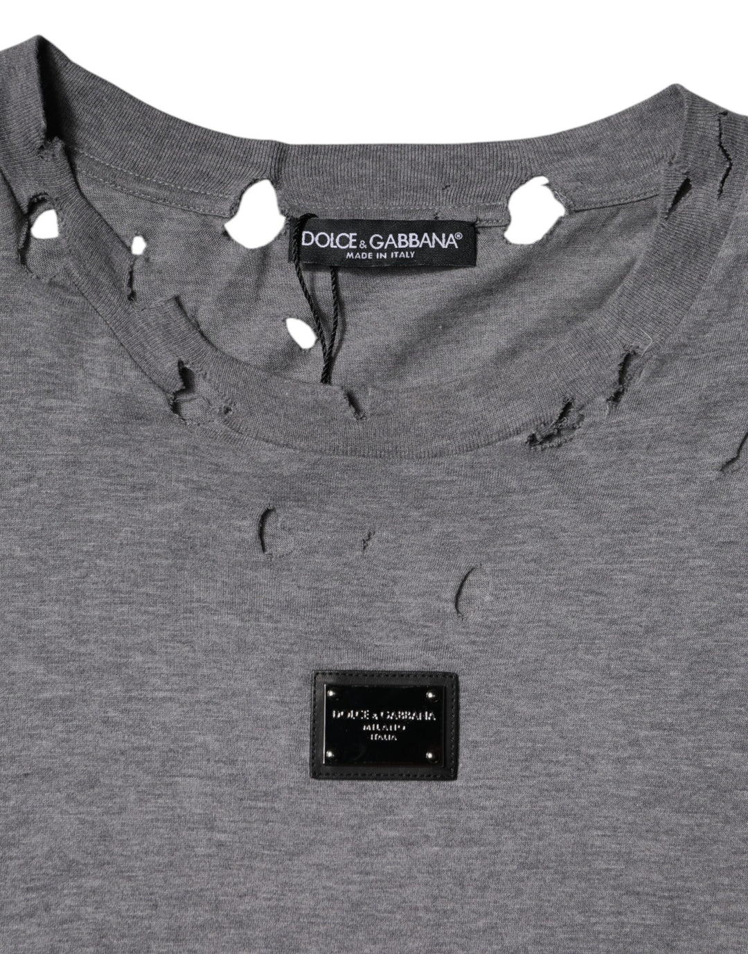 Dolce &amp; Gabbana Gray Logo Crew Neck Short Sleeves T-shirt by Dolce &amp; Gabbana outlet now on sale