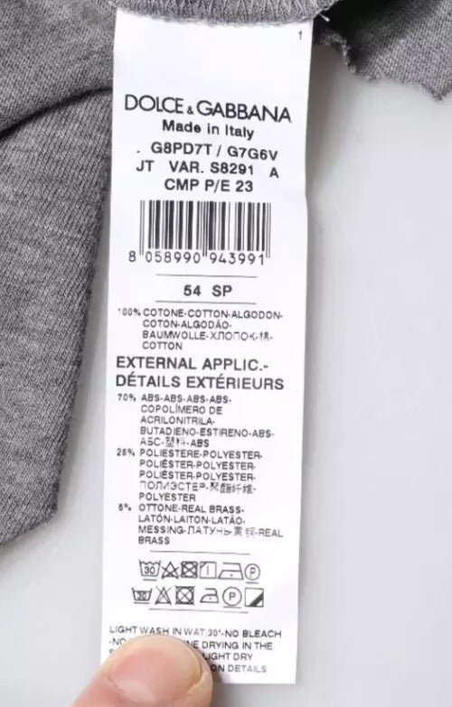Dolce &amp; Gabbana Gray Logo Crew Neck Short Sleeves T-shirt by Dolce &amp; Gabbana outlet now on sale