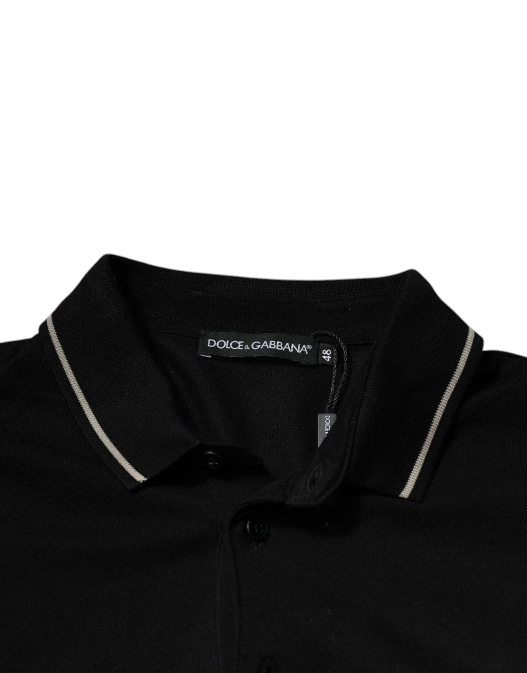 Dolce &amp; Gabbana Black White Cotton Short Sleeves Polo T-shirt by Dolce &amp; Gabbana outlet now on sale