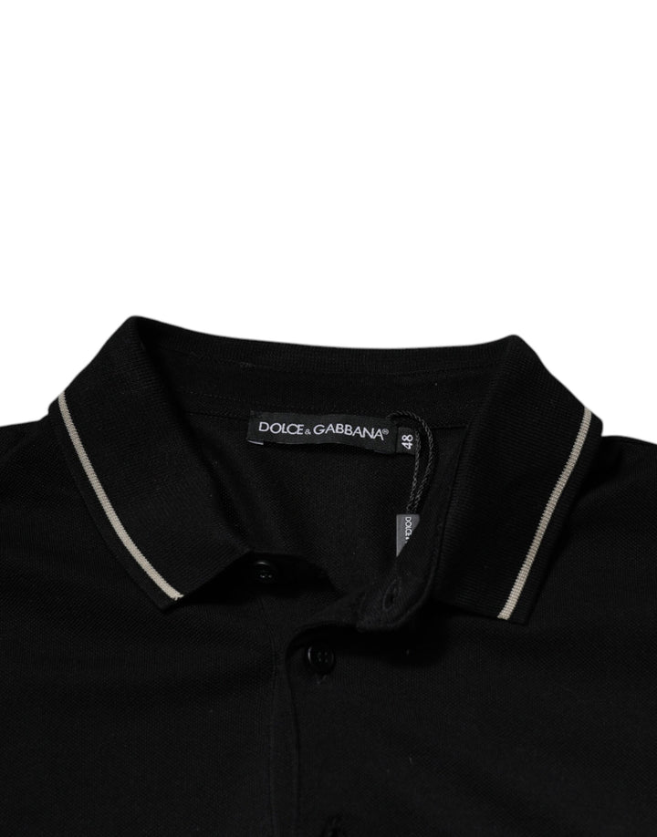 Dolce &amp; Gabbana Black White Cotton Short Sleeves Polo T-shirt by Dolce &amp; Gabbana outlet now on sale