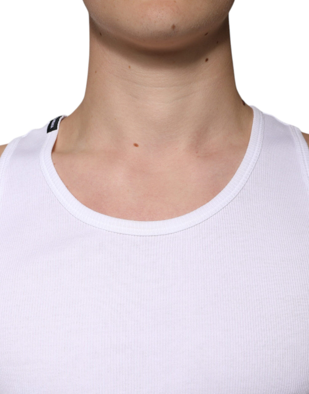 Dolce &amp; Gabbana White Cotton Sleeveless Round Neck Tank T-shirt by Dolce &amp; Gabbana outlet now on sale