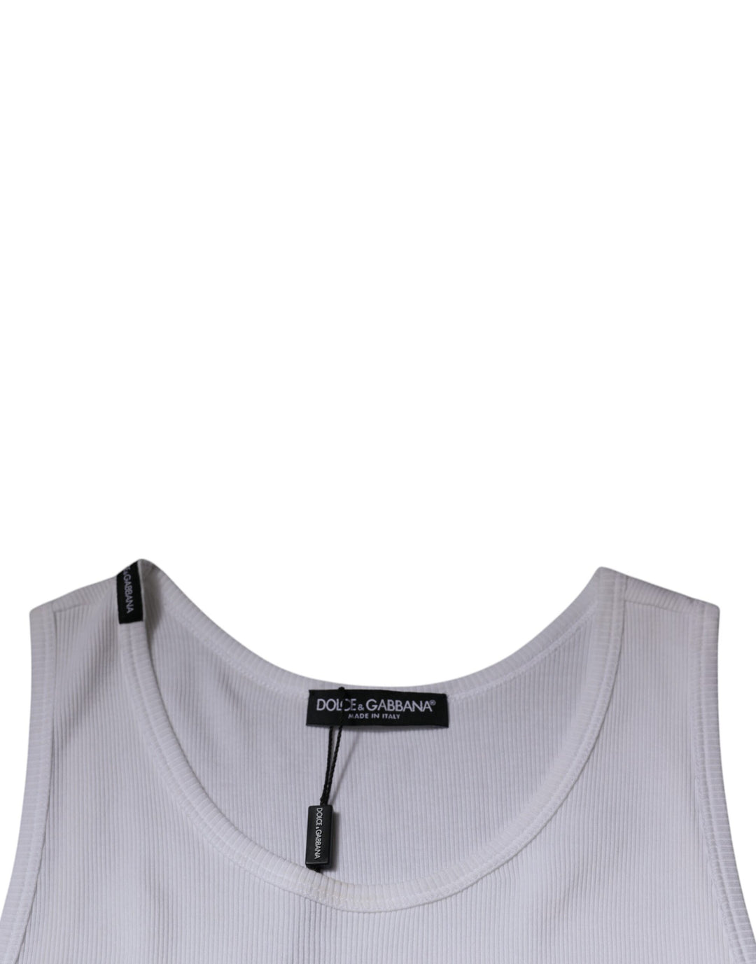 Dolce &amp; Gabbana White Cotton Sleeveless Round Neck Tank T-shirt by Dolce &amp; Gabbana outlet now on sale