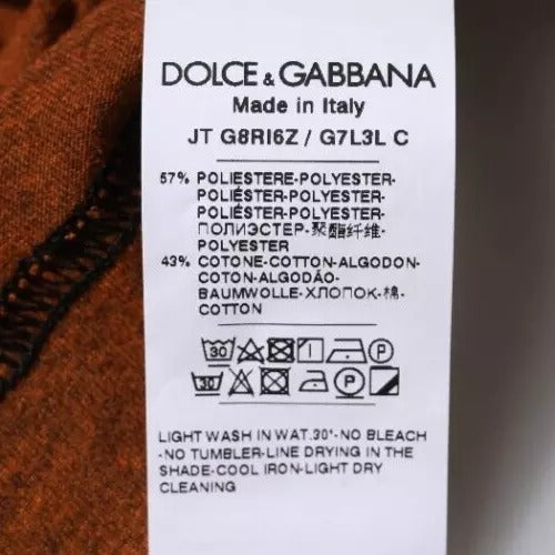 Dolce &amp; Gabbana Brown DG Logo Polyester Crew Neck T-shirt by Dolce &amp; Gabbana outlet now on sale
