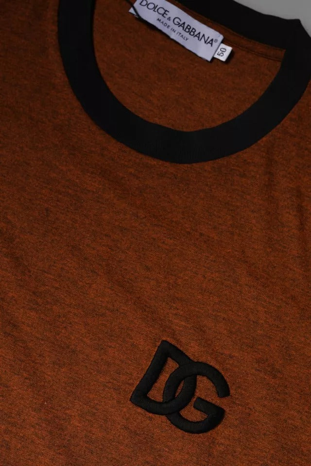 Dolce &amp; Gabbana Brown DG Logo Polyester Crew Neck T-shirt by Dolce &amp; Gabbana outlet now on sale