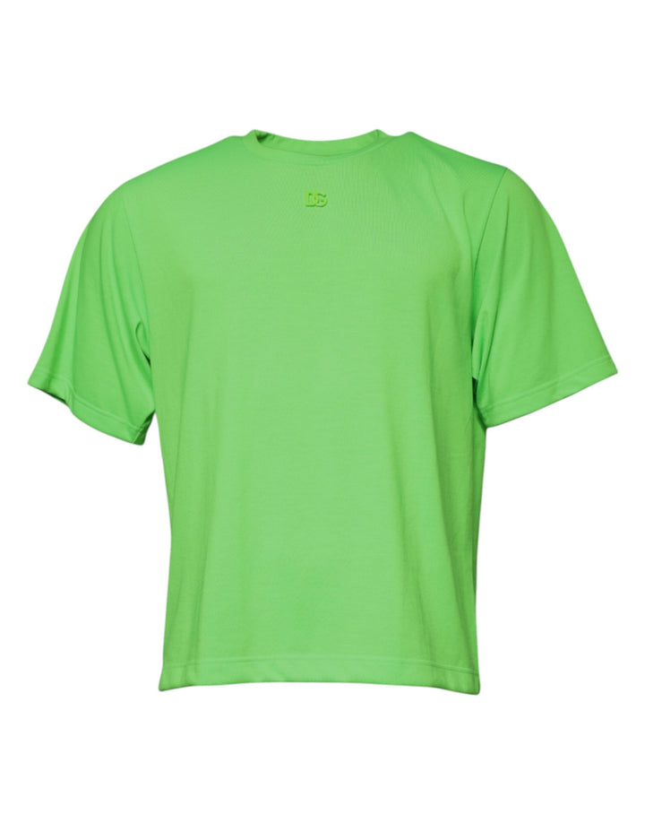 Dolce &amp; Gabbana Green Logo Polyester Crew Neck T-shirt by Dolce &amp; Gabbana outlet now on sale