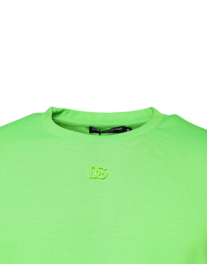 Dolce &amp; Gabbana Green Logo Polyester Crew Neck T-shirt by Dolce &amp; Gabbana outlet now on sale