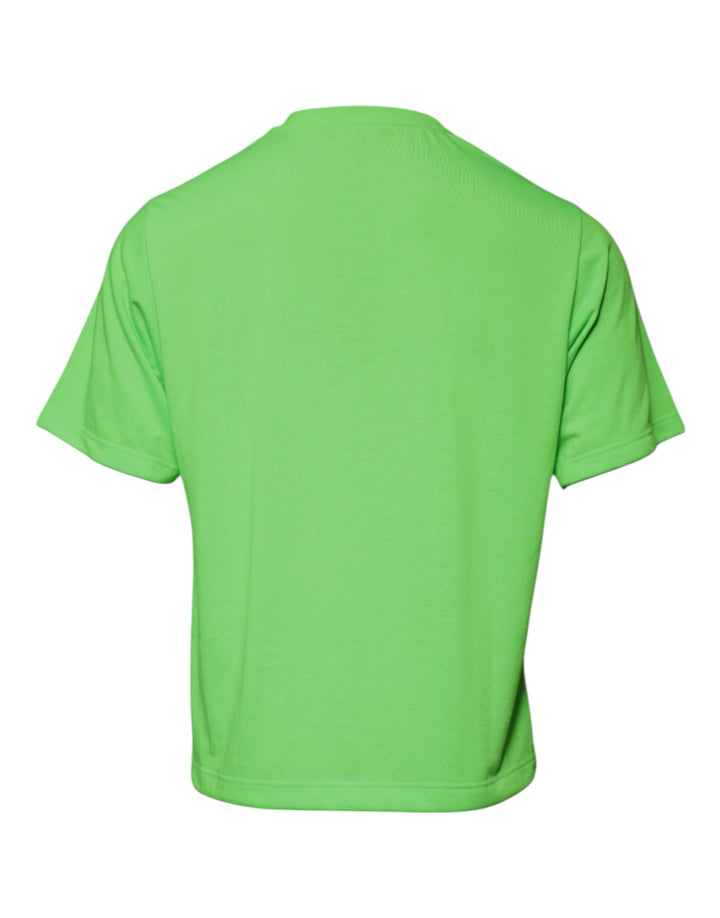 Dolce &amp; Gabbana Green Logo Polyester Crew Neck T-shirt by Dolce &amp; Gabbana outlet now on sale