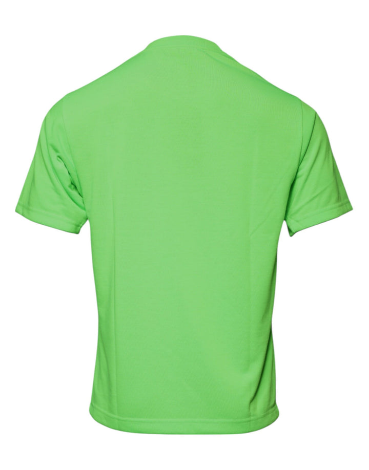 Dolce &amp; Gabbana Green Logo Polyester Crew Neck T-shirt by Dolce &amp; Gabbana outlet now on sale