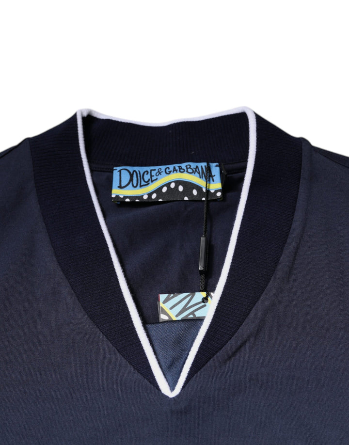 Dolce &amp; Gabbana Sample Sale Dolce &amp; Gabbana Multicolor Cotton Vneck Short Sleeve T-shirt - | Designer outlet