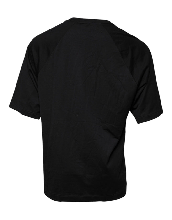 Dolce &amp; Gabbana Sample Sale Dolce &amp; Gabbana Black Logo Print Cotton Crew Neck T-shirt - | Designer outlet