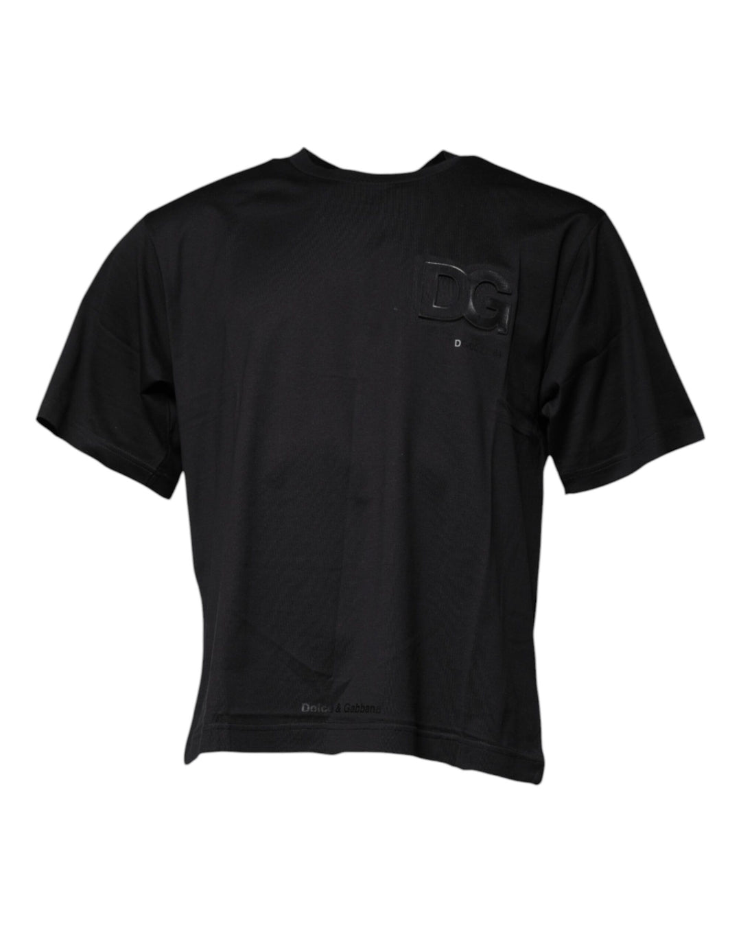 Dolce &amp; Gabbana Sample Sale Dolce &amp; Gabbana Black DG Logo Print Cotton Crew Neck T-shirt - | Designer outlet