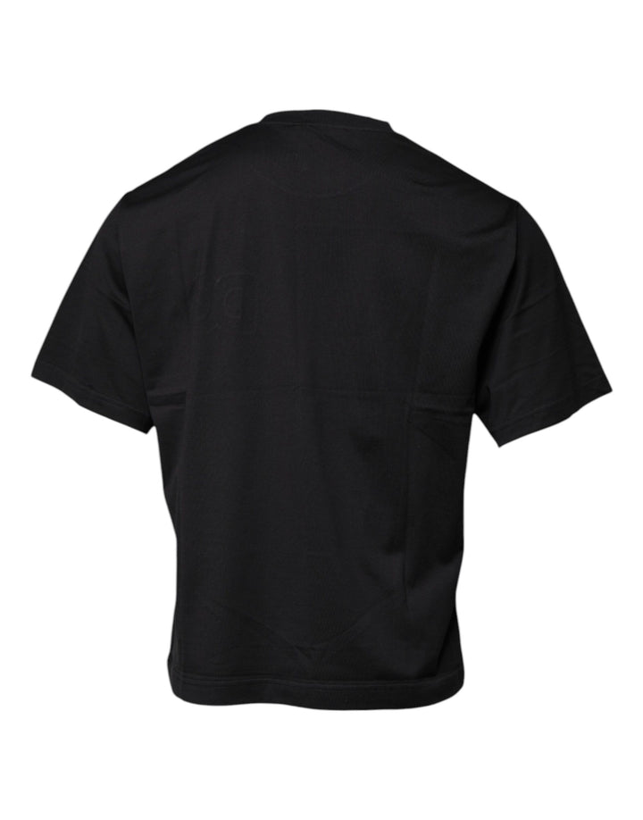 Dolce &amp; Gabbana Sample Sale Dolce &amp; Gabbana Black DG Logo Print Cotton Crew Neck T-shirt - | Designer outlet