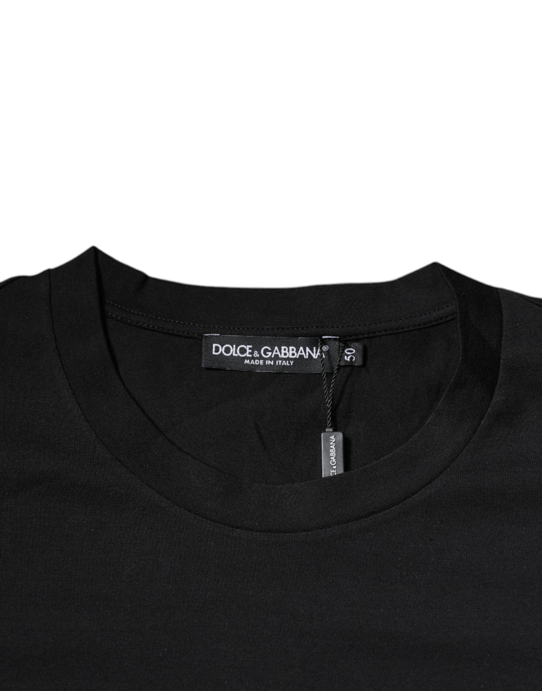 Dolce &amp; Gabbana Sample Sale Dolce &amp; Gabbana Black DG Logo Print Cotton Crew Neck T-shirt - | Designer outlet