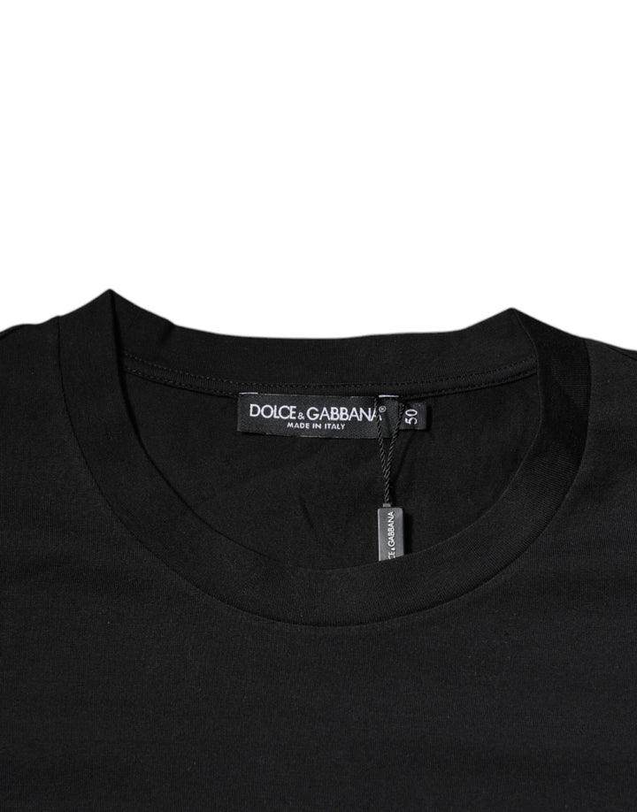 Dolce &amp; Gabbana Sample Sale Dolce &amp; Gabbana Black DG Logo Print Cotton Crew Neck T-shirt - | Designer outlet