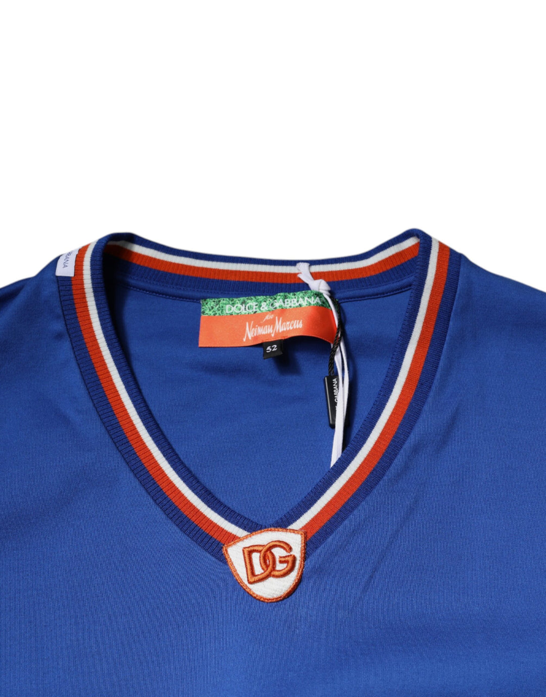 Dolce &amp; Gabbana Sample Sale Dolce &amp; Gabbana Blue Logo V-neck Short Sleeve T-shirt - | Designer outlet