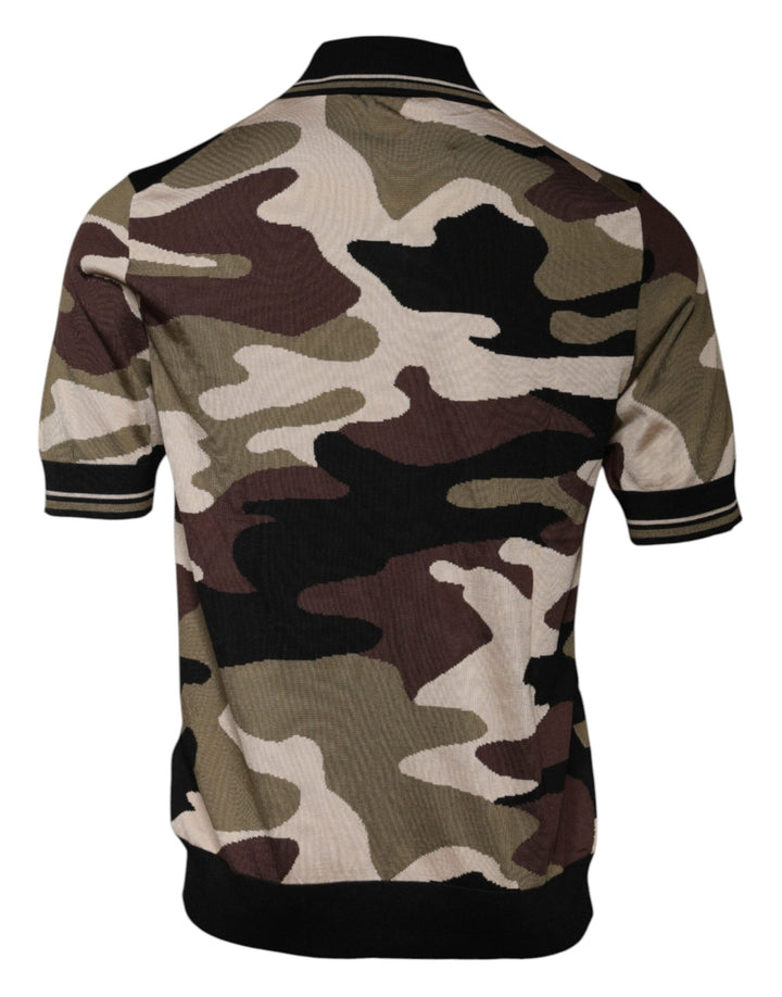Dolce &amp; Gabbana Sample Sale Dolce &amp; Gabbana Multicolor Camouflage Collared Polo T-shirt - | Designer outlet