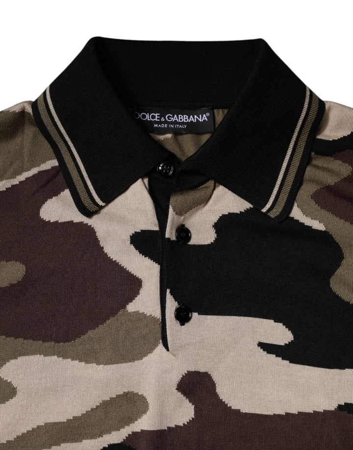 Dolce &amp; Gabbana Sample Sale Dolce &amp; Gabbana Multicolor Camouflage Collared Polo T-shirt - | Designer outlet