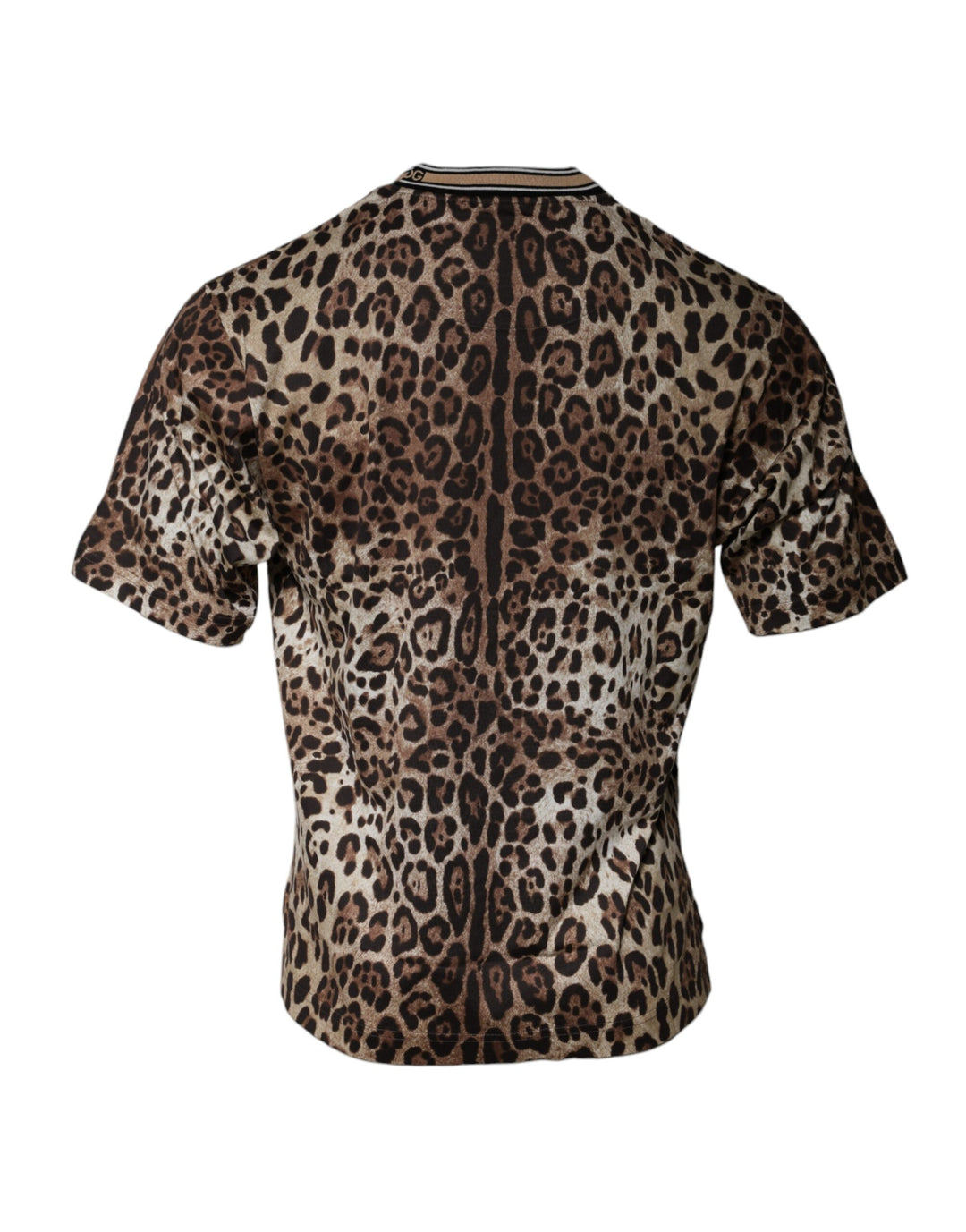Dolce &amp; Gabbana Sample Sale Dolce &amp; Gabbana Brown Leopard Crew Neck Short Sleeve T-shirt - | Designer outlet