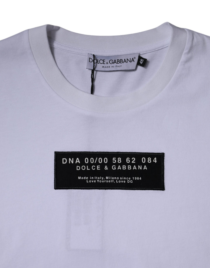 Dolce &amp; Gabbana Sample Sale Dolce &amp; Gabbana White Logo Print Cotton Crew Neck T-shirt - | Designer outlet