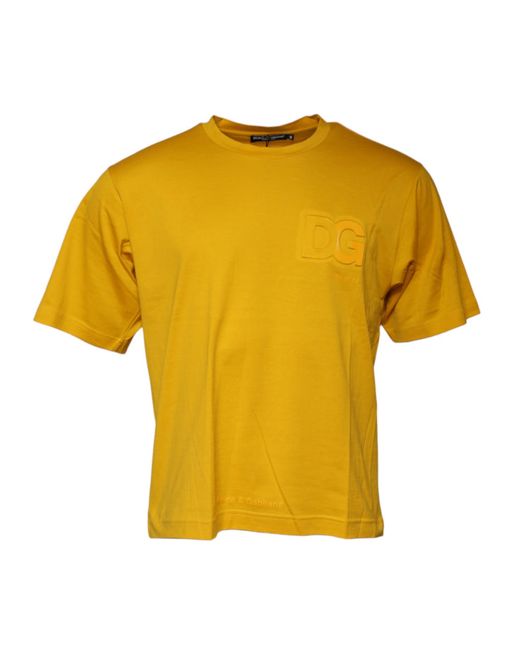 Dolce &amp; Gabbana Sample Sale Dolce &amp; Gabbana Dark Yellow Logo Crew Neck Short Sleeves T-shirt - | Designer outlet