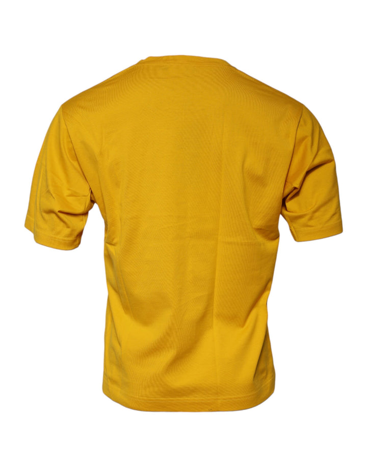 Dolce &amp; Gabbana Sample Sale Dolce &amp; Gabbana Dark Yellow Logo Crew Neck Short Sleeves T-shirt - | Designer outlet