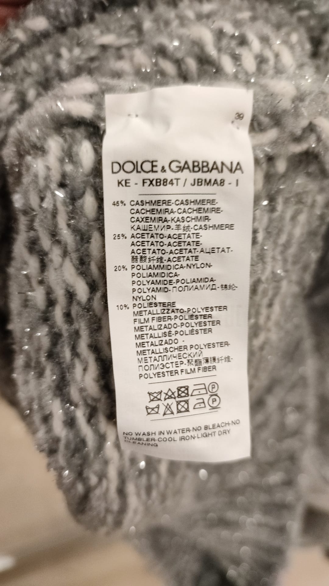 Dolce &amp; Gabbana Sample Sale Dolce &amp; Gabbana Gray Cashmere Turtle Neck Pullover Sweater - | Designer outlet