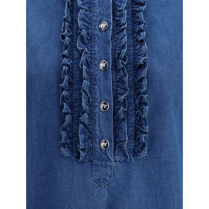 Valentino Ruffle denim Shirts