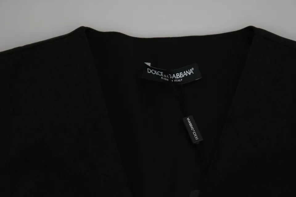 Dolce &amp; Gabbana Sample Sale Dolce &amp; Gabbana Black Lace Waistcoat Slim Vest Silk Top - | Designer outlet