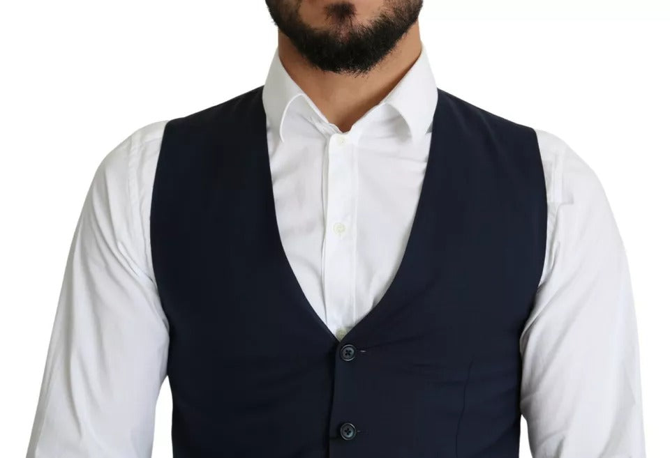 Dolce &amp; Gabbana Sample Sale Dolce &amp; Gabbana Navy Blue Men Formal Dress Waistcoat Vest - | Designer outlet