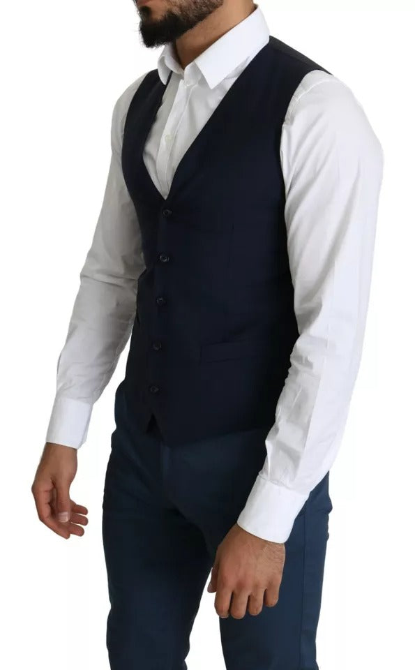 Dolce &amp; Gabbana Sample Sale Dolce &amp; Gabbana Navy Blue Men Formal Dress Waistcoat Vest - | Designer outlet
